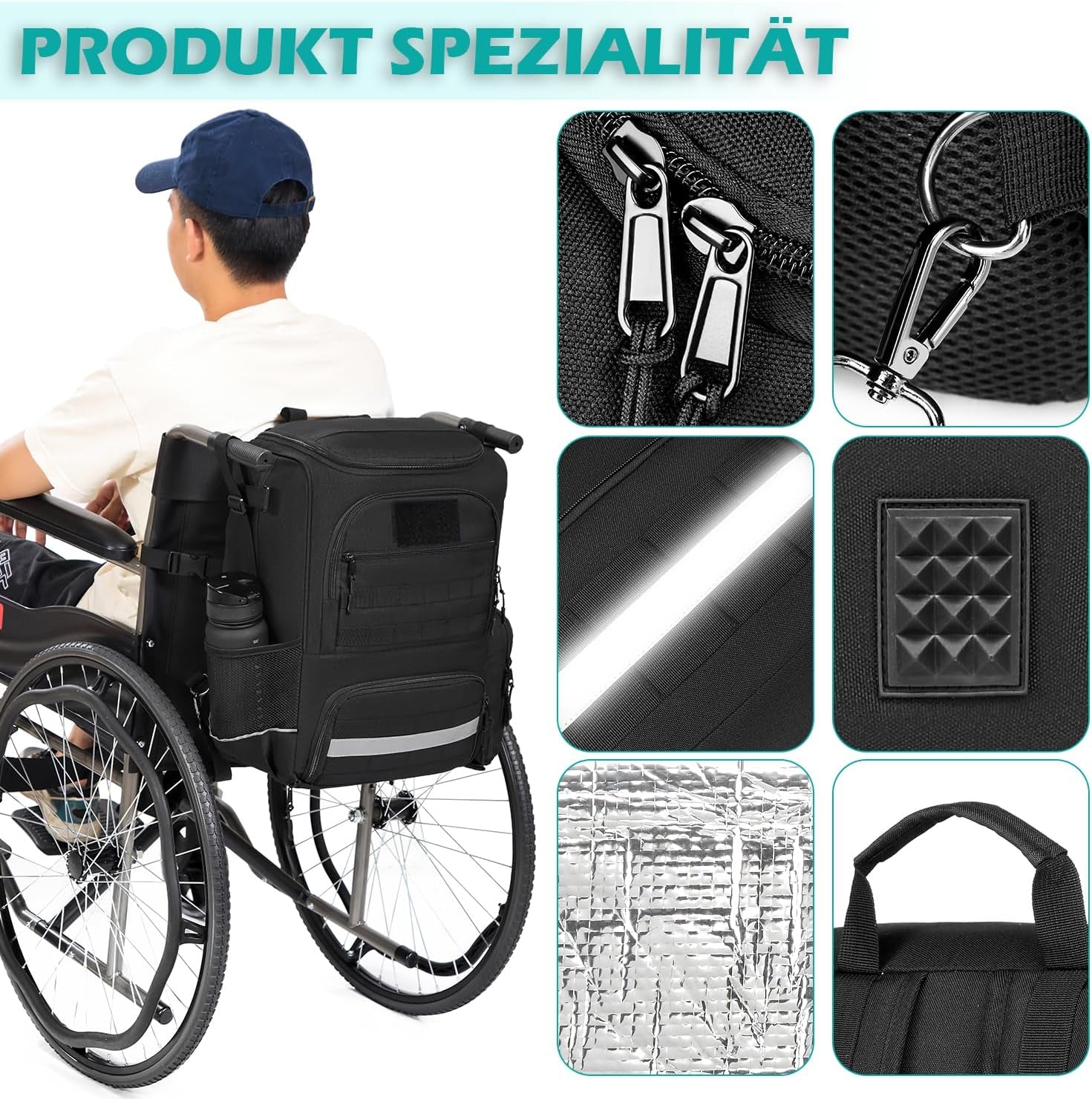 Taschen Für Rollstuhl Nylon Rollstühle Rucksack Für Rollator Zubehör Aufbewahrungstasche Mit Krücken Taschen & Isolationstasche