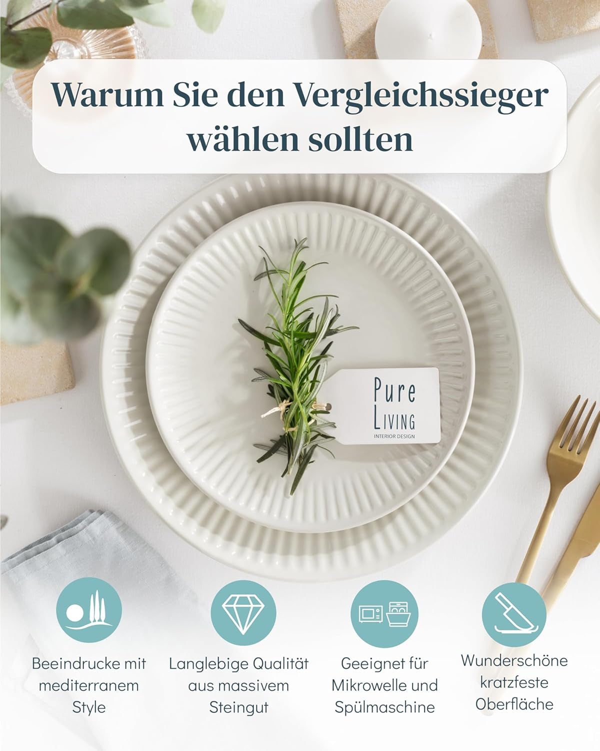 Kaffeetassen 6Er Set Hygge Serie - Premium Steingut Tassen, Spülmaschinen- Und Mikrowellenfest, Kratzfest - Stylishes Tee- Und Kaffeebecher Set - Elegantes Gerilltes Geschirr in Beige