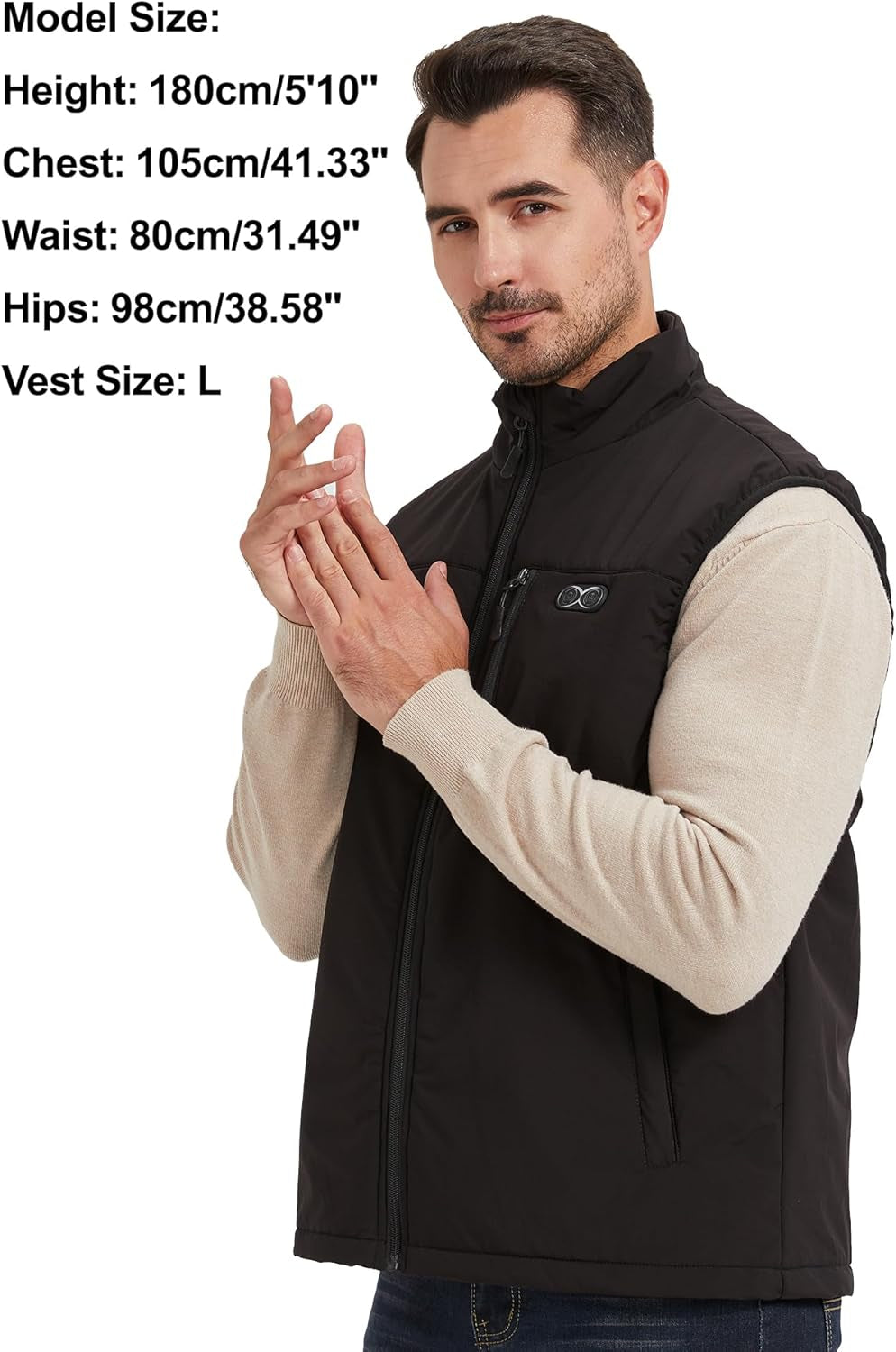 Beheizbare Weste Herren Mit 3 Einstellbar Temperatur 11 Heizzonen Heizweste Damen Beheizbare Jacke Maximale Temperatur 140°F (Ohne Akku)