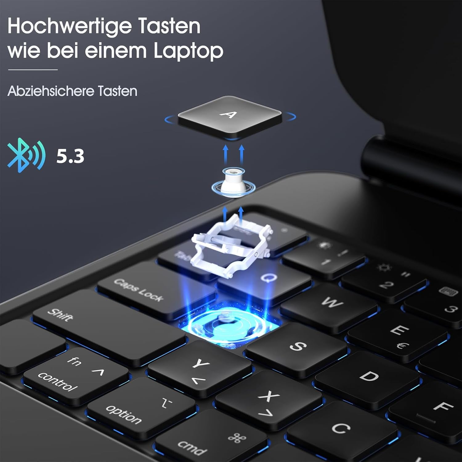 Vobafe Tastatur Hülle Für Ipad Air 11 Zoll M3 2025 M2 2024/Air 5. 4. Generation, Magic Keyboard Ipad Pro 11 M4 2024 5/4/3/2/1, 7-Beleuchtete Magnetische Freischwebende, Multi-Touch Trackpad, Schwarz