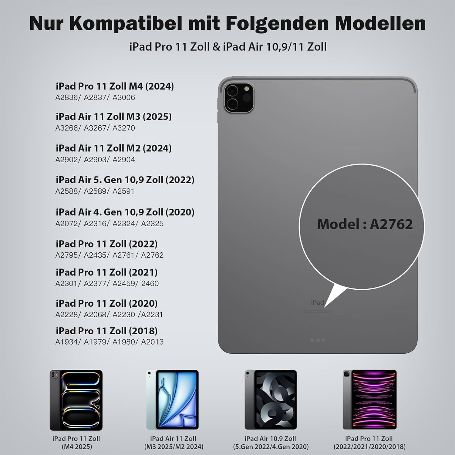Vobafe Tastatur Hülle Für Ipad Air 11 Zoll M3 2025 M2 2024/Air 5. 4. Generation, Magic Keyboard Ipad Pro 11 M4 2024 5/4/3/2/1, 7-Beleuchtete Magnetische Freischwebende, Multi-Touch Trackpad, Schwarz