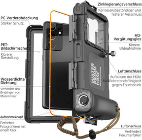 Unterwasser-Tauchgehäuse Für Iphone, Samsung Galaxy, Huawei Xiaomi Redmi Smartphones, Professioneller Schutz [15M/50Ft], Wasserdichte Hülle Für Schnorcheln, Surfen, Fotos & Videos (Schwarz)