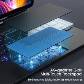 Vobafe Tastatur Hülle Für Ipad Air 11 Zoll M3 2025 M2 2024/Air 5. 4. Generation, Magic Keyboard Ipad Pro 11 M4 2024 5/4/3/2/1, 7-Beleuchtete Magnetische Freischwebende, Multi-Touch Trackpad, Schwarz