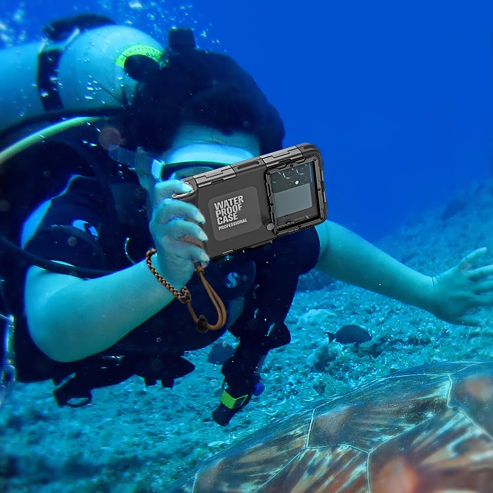 Unterwasser-Tauchgehäuse Für Iphone, Samsung Galaxy, Huawei Xiaomi Redmi Smartphones, Professioneller Schutz [15M/50Ft], Wasserdichte Hülle Für Schnorcheln, Surfen, Fotos & Videos (Schwarz)