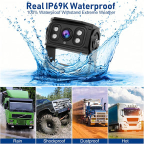 Rückfahrkamera-Set Mit 7"-LCD-1080P Monitor & 170° Weitwinkel- Rückfahrkamera, IP69K Wasserdicht, 4IR Nachtsicht, Diy-Leitfäden,Für Lkw/Anhänger/Bus/Van/Landwirtschaft/Schwertransport(12-32 Volt)