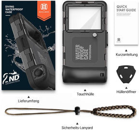 Unterwasser-Tauchgehäuse Für Iphone, Samsung Galaxy, Huawei Xiaomi Redmi Smartphones, Professioneller Schutz [15M/50Ft], Wasserdichte Hülle Für Schnorcheln, Surfen, Fotos & Videos (Schwarz)