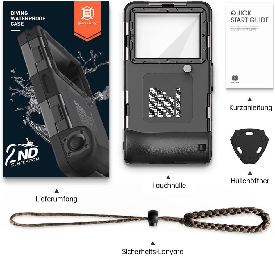 Unterwasser-Tauchgehäuse Für Iphone, Samsung Galaxy, Huawei Xiaomi Redmi Smartphones, Professioneller Schutz [15M/50Ft], Wasserdichte Hülle Für Schnorcheln, Surfen, Fotos & Videos (Schwarz)