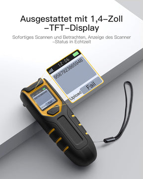 Inateck Barcode Scanner Bluetooth, 1D 2D QR Code Scanner Kabellos 2.4Ghz, Tragbarer Kabelloser Barcode-Scanner Mit Bildschirm, Handscanner Mit APP Und SDK, BCST-47