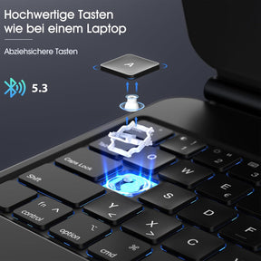 Vobafe Tastatur Hülle Für Ipad Air 11 Zoll M3 2025 M2 2024/Air 5. 4. Generation, Magic Keyboard Ipad Pro 11 M4 2024 5/4/3/2/1, 7-Beleuchtete Magnetische Freischwebende, Multi-Touch Trackpad, Schwarz
