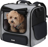 Pecute Große Katzen Rucksack Tragetasche Für Katzen & Kleine Hunde, Belüfteter & Robuster Haustier Rucksack Für Wandern, Camping, Reisen Leichtes, Ergonomisches Design, Grau