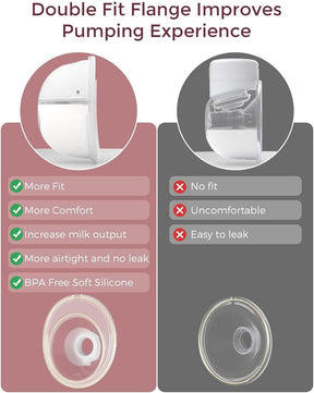 Momcozy Milchpumpe Elektrisch Tragbar Freihändig M5, Tragbare Doppelmilchpumpe Für Den Babymund, Doppelt Abgedichteter Flansch Mit 3 Modi Und 9 Stufen, Milchpumpe Elektrisch, 24 Mm (1, Violett)