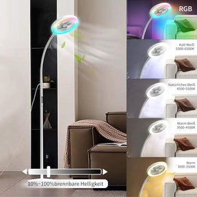 Stehlampe Mit Ventilator, Ventilatorlicht Mit RGB18W/1500 Lm Led-Stehlampe, Stufenlos Einstellbare 3000-6000K Farbe Und Dimmer, Fernbedienung Und Tastensteuerung (Schwarz, 1-Lüfterlicht)