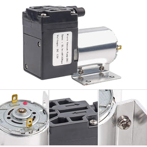 Mini Vakuumpumpe 12V - 5L/Min DC Unterdruckpumpe Mit Halter, Geräuscharme Vakuum Pumpe, Ideal Für Medizinische Anwendungen Und Gasanalysen